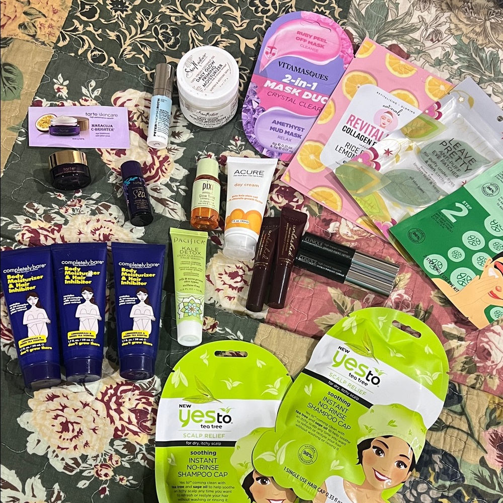 Assorted Skincare and Beauty Products Tarte Masks Pacifica Clinique Wander